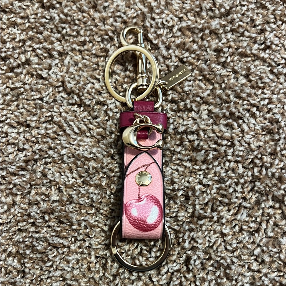 Coach Trigger Snap Bag Charm in cherry print